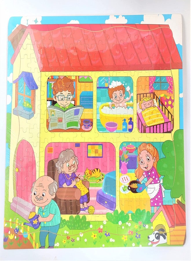 Folca 1 Pc Big Wooden Puzzle for Kids,Educational Toys (Home Puzzle)